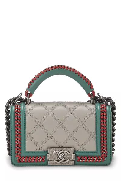 Paris-Salzburg Multicolor Braided Around Top Handle Boy Bag Small