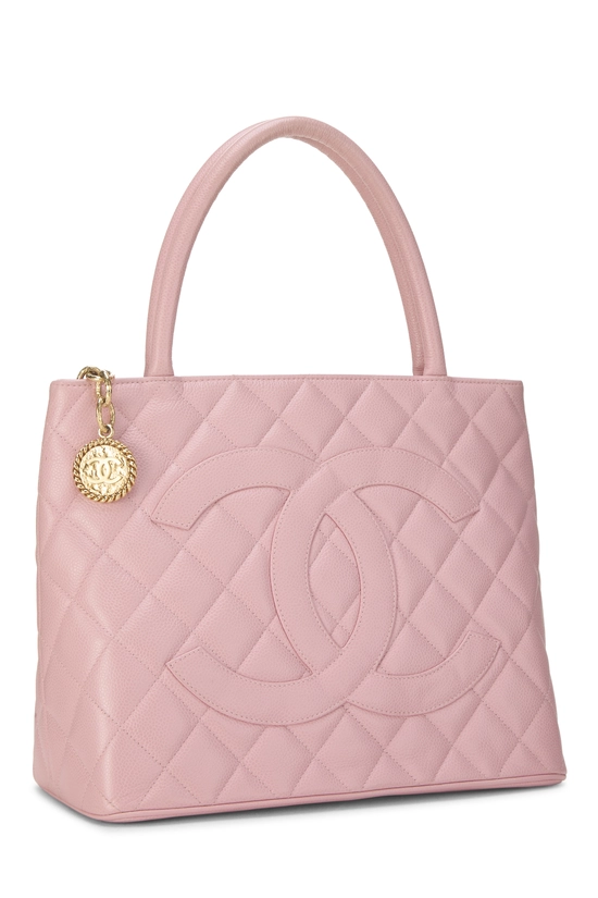Pink Quilted Caviar Medallion Tote, , large image number 1
