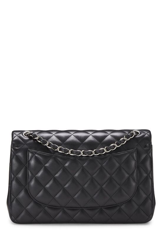 Chanel Black Quilted Lambskin New Classic Double Flap Jumbo