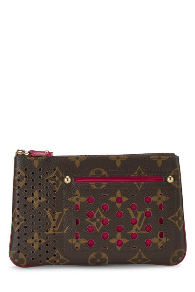 Pink Perforated Monogram Pochette Plat