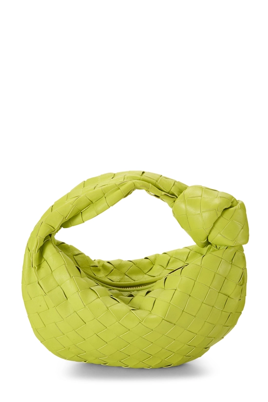 Green Intrecciato Leather Jodie Mini, , large image number 3