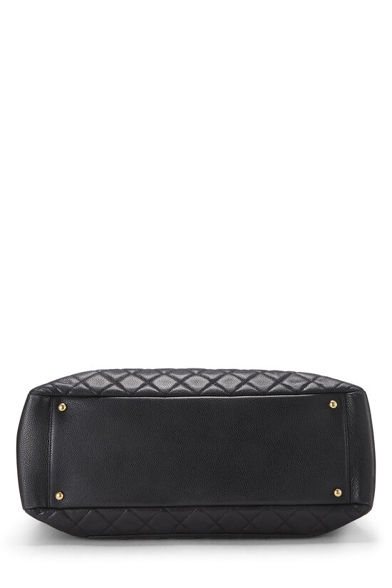 Black Quilted Caviar Grand Shopping Tote (GST), , large image number 4