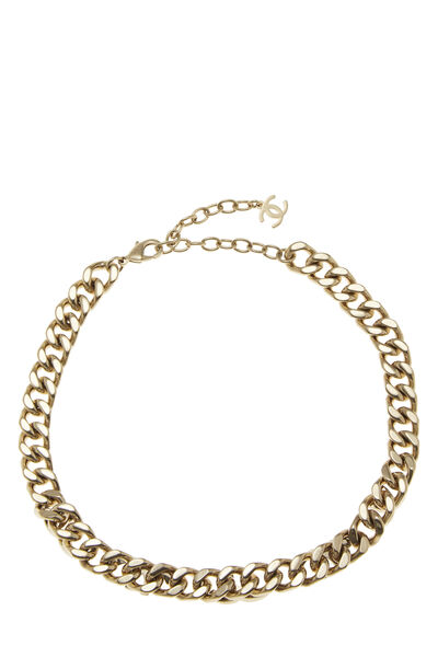 Gold Crystal 'CC' Chain Bracelet, , large
