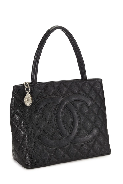Chanel Black Quilted Caviar Medallion Tote — photo 2