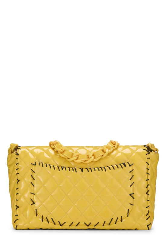 Yellow Vinyl Whipstitch Half Flap Jumbo, , large image number 3