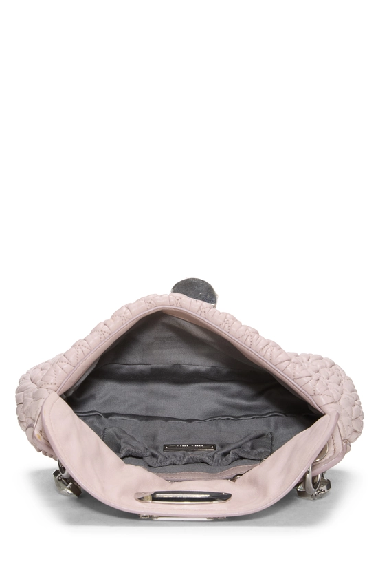 Pink Crystal Nappa Flap Shoulder Bag, , large image number 5