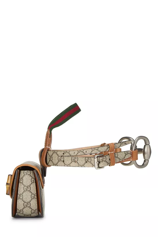 Brown GG Supreme Canvas 1947 Bamboo Belt Bag 75, , large image number 2