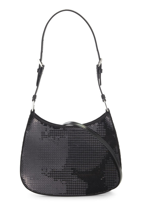 Black Sequin Cleo Shoulder Bag, , large image number 3