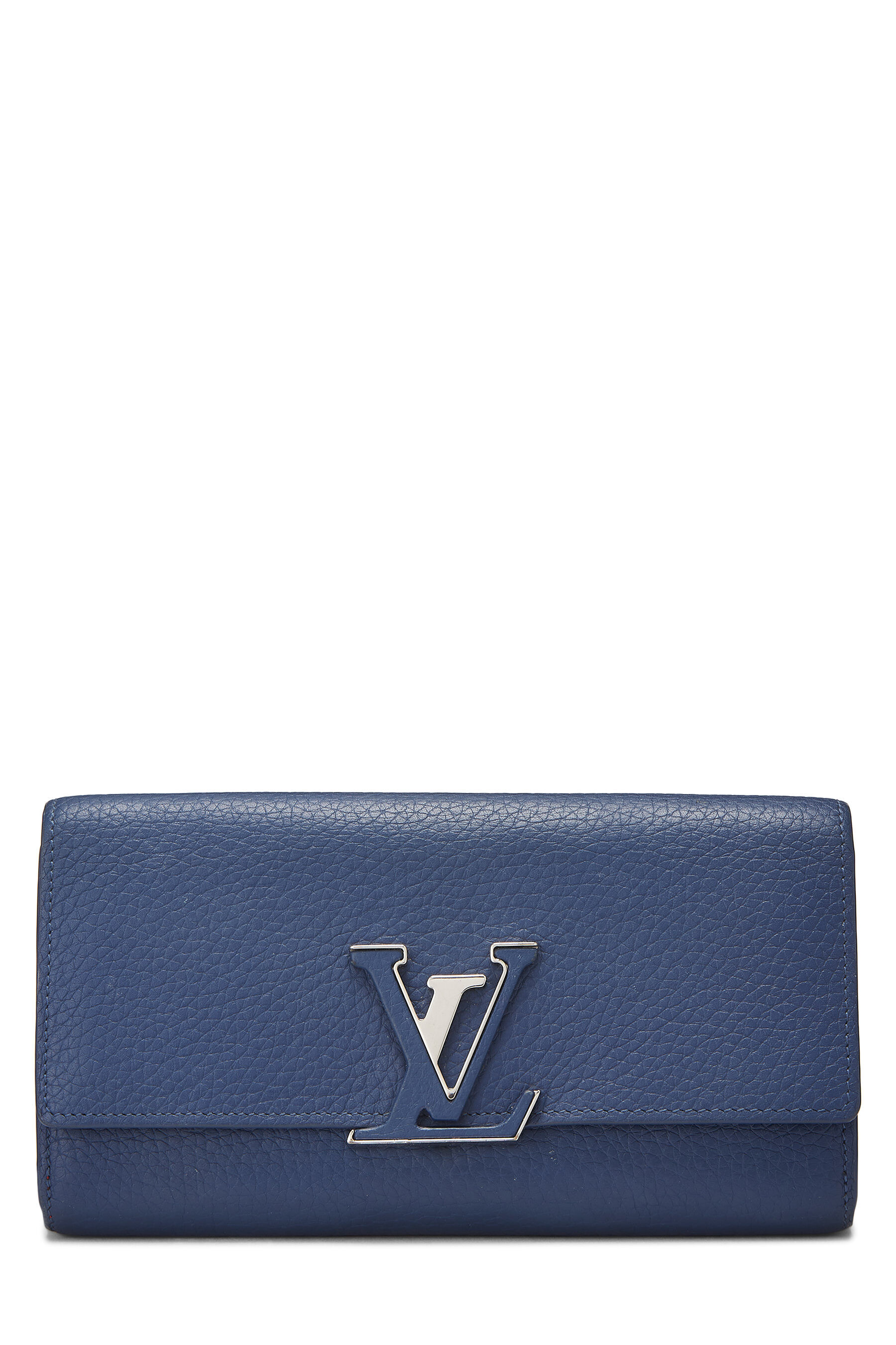 Pre-Owned Blue Taurillon Capucines Wallet QJAHPX0ENB001