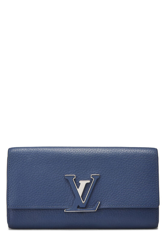 Blue Taurillon Capucines Wallet, , large image number 0