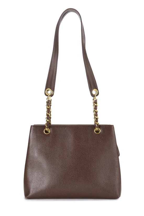 Brown Caviar Pocket Tote Small, , large image number 3