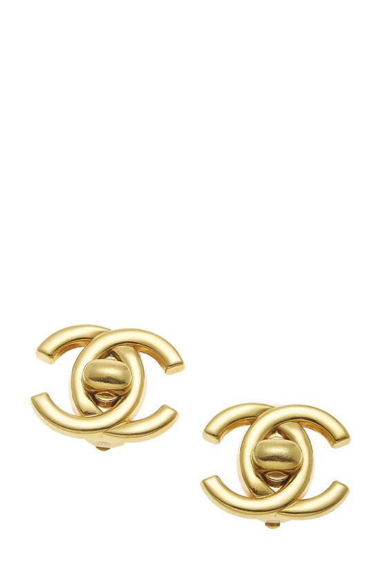 Chanel Gold 'CC' Turnlock Earrings Large Q6J0LE17D5164