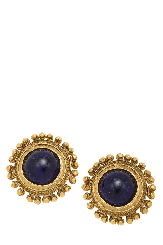 Navy Gold Gripoix Earrings, , large image number 0