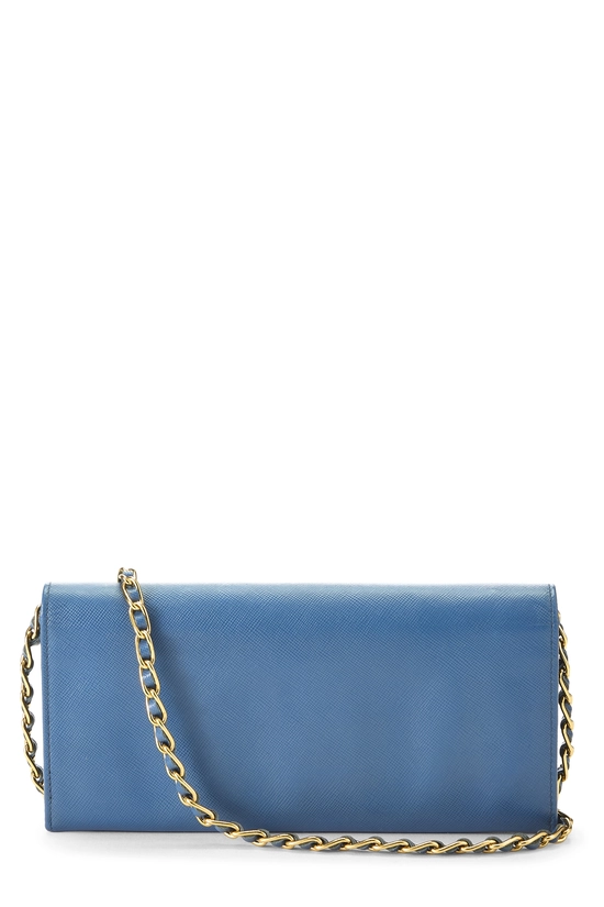 Blue Saffiano Leather Wallet On Chain (WOC), , large image number 2