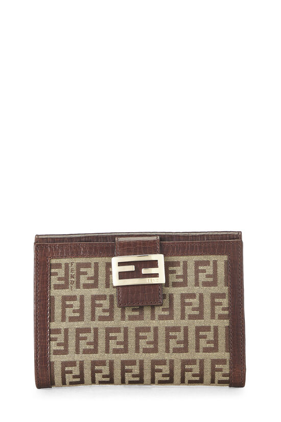 Brown Zucchino Canvas Compact Wallet, , large image number 0