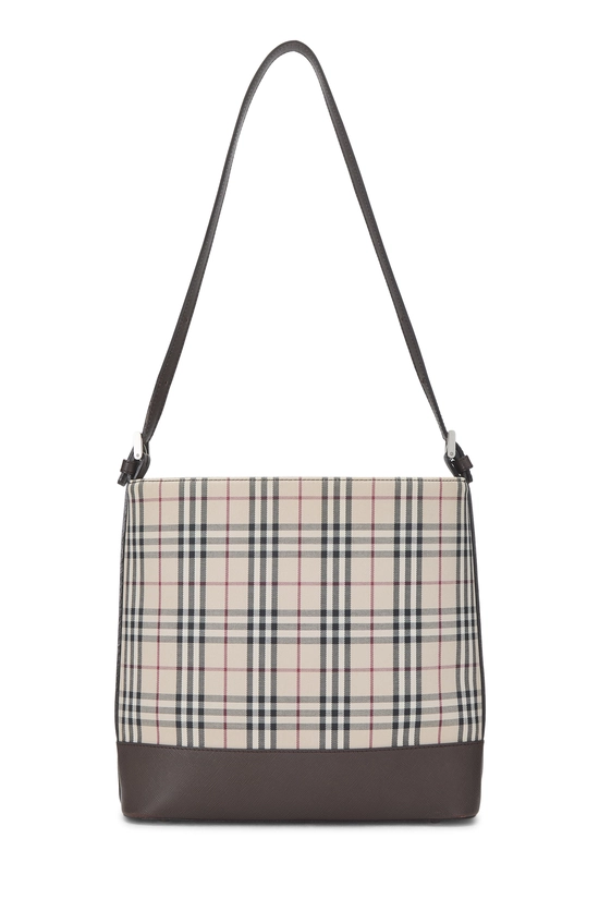 Brown House Check Jacquard Bucket Shoulder Bag Small, , large image number 3