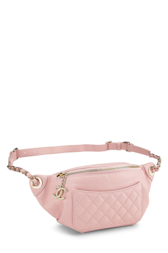 Pink Quilted Lambskin Belt Bag