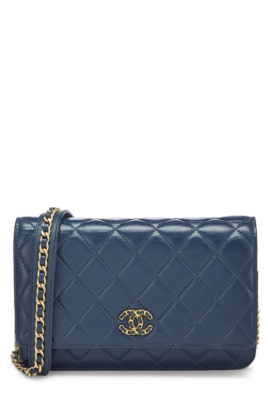 Blue Quilted Lambskin Wallet on Chain (WOC), , large image number 0