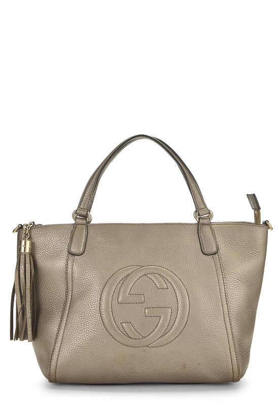 Gold Metallic Leather Soho Top Handle Bag, , large image number 0