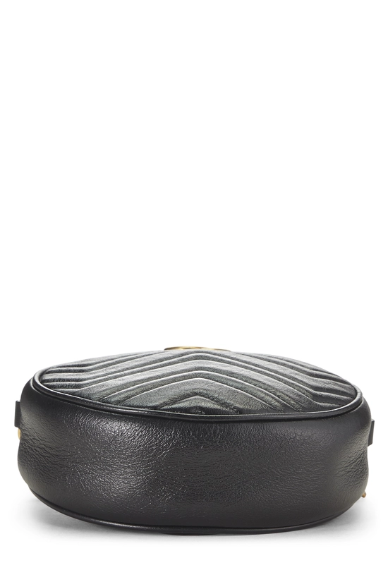 Black Leather GG Marmont Shoulder Bag Mini, , large image number 4