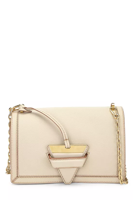 Beige Calfskin Leather Barcelona Soft Bag Medium, , large image number 0