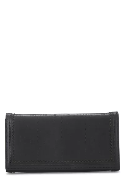 Black Zucca Leather Long Wallet