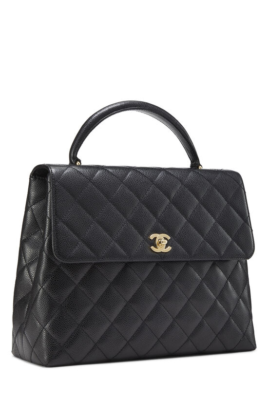 Black Quilted Caviar Kelly, , large image number 3