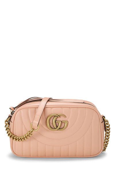 Pink Leather GG Marmont Crossbody Bag