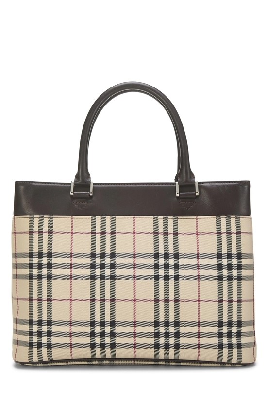 Brown Nylon Check Handbag Small, , large image number 3