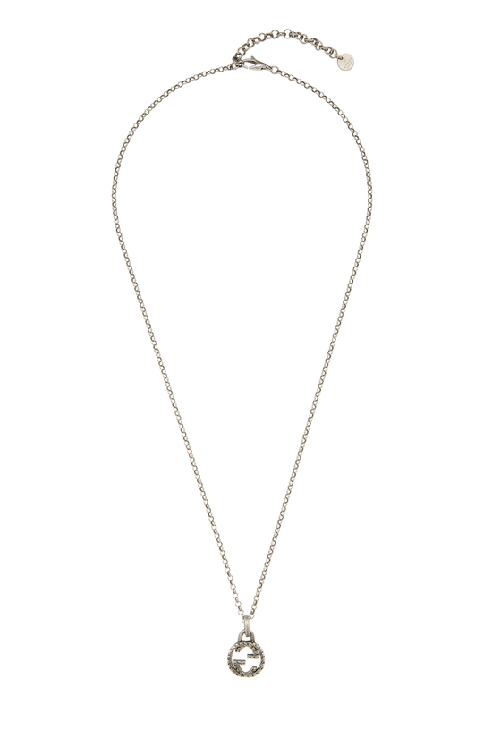 Silver Interlocking GG Necklace Small, , large image number 0