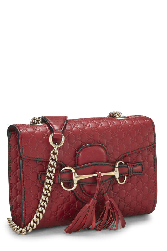 Red Microguccissima Leather Emily Chain Crossbody Bag, , large image number 1