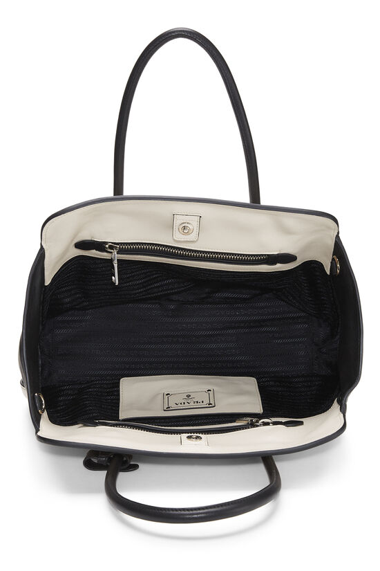 White & Black Calfskin Shopping Tote, , large image number 5