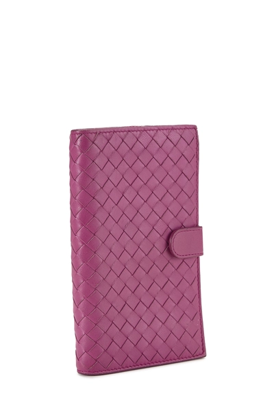Pink Intrecciato Compact Wallet, , large