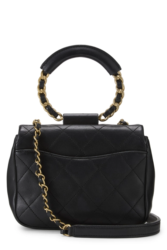 Black Quilted Lambskin In The Loop Handle Flap Bag Small, , large image number 3