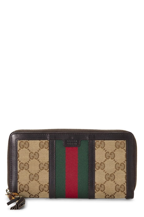 Brown Original GG Canvas Rania Zip Around Wallet, , large image number 0