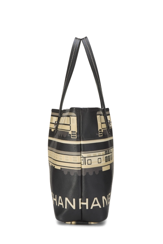 Black Coated Canvas 'CC' Le Train Tote, , large image number 2