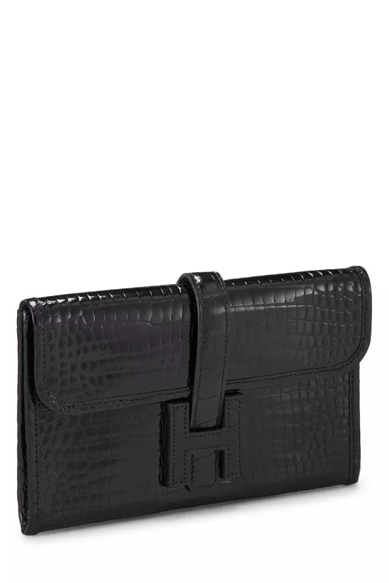 Black Crocodile Porosus Lisse Jige Mini, , large image number 1