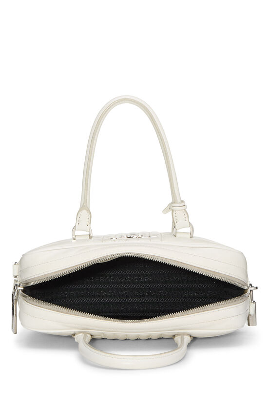 White Calfskin Diagramme Convertible Handbag, , large image number 5
