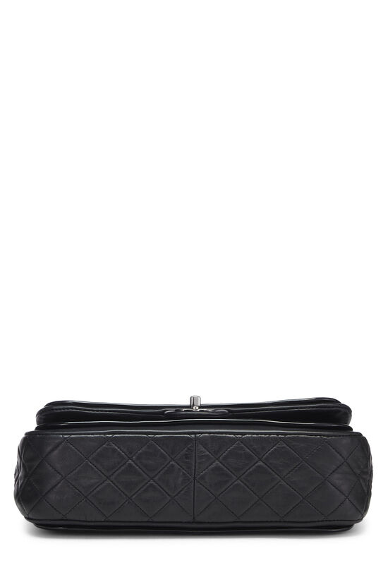 Black Quilted Patent Leather Flap Bag, , large image number 4