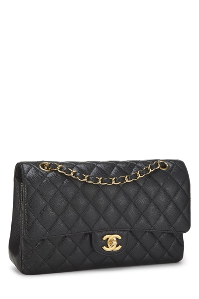 Chanel Black Quilted Caviar Classic Double Flap Medium — photo 2