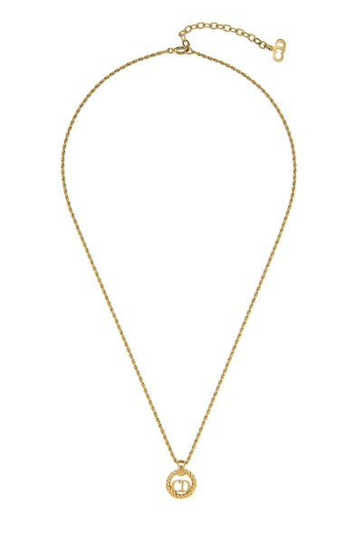 Gold Round 'CD' Necklace Small