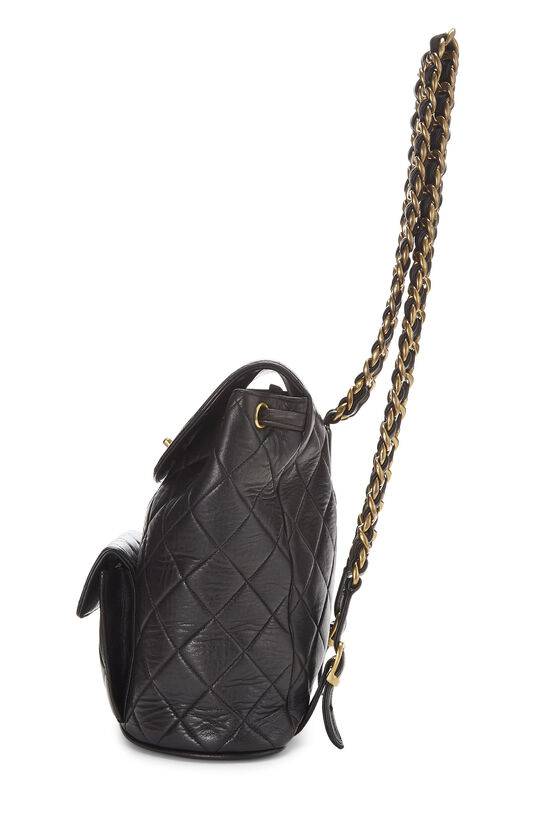 CHANEL Lambskin Quilted Backpack Black 74952