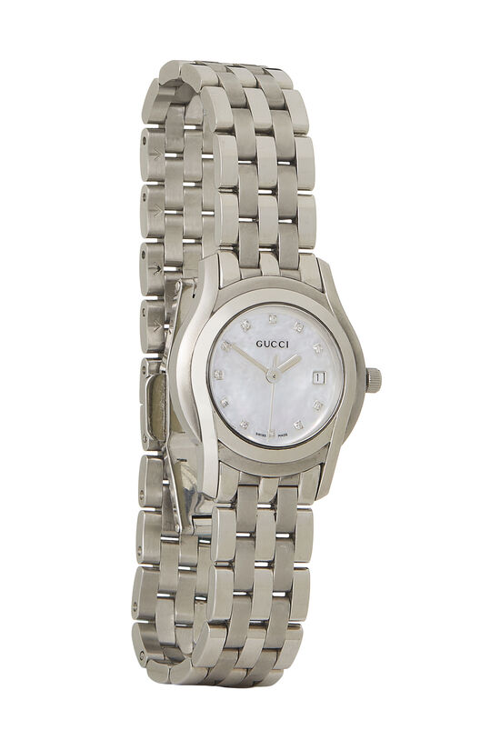 Stainless Steel & White Mother of Pearl Timeless Watch, , large image number 0