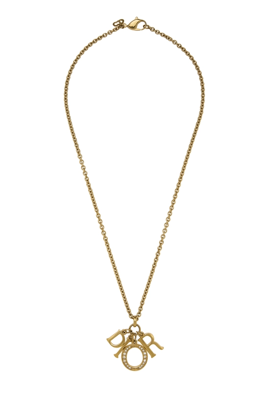 Gold Crystal Logo Necklace, , large image number 0
