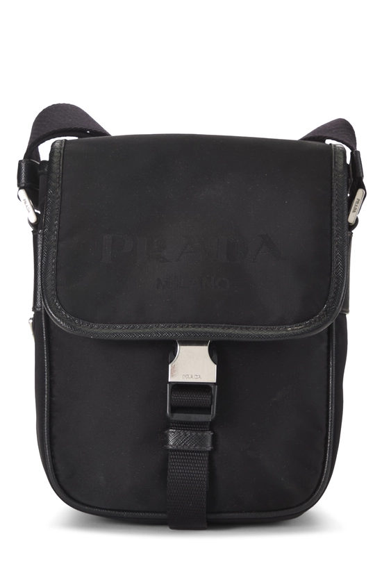 Black Nylon Buckle Messenger Bag, , large image number 0