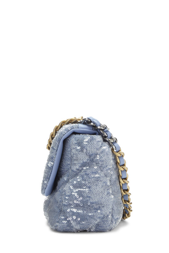 Blue Sequined 19 Flap Bag Medium, , large image number 3