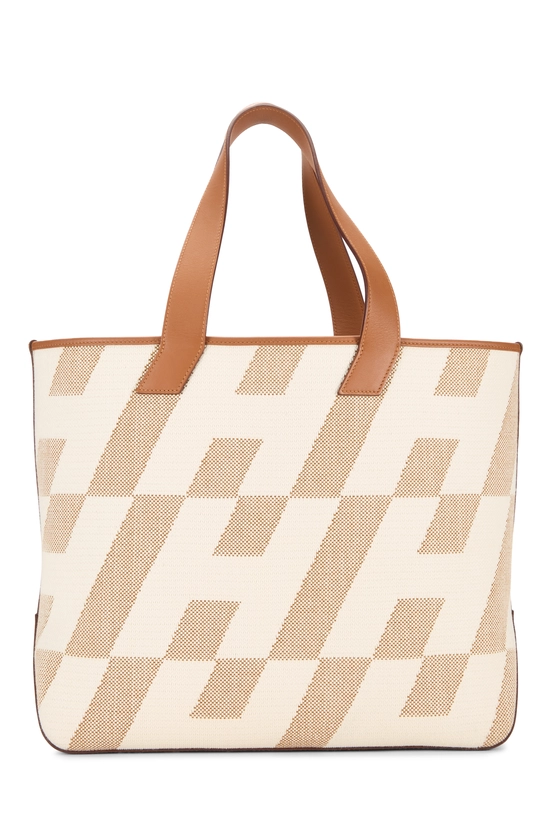 Brown Canvas Cabas H en Biais Tote 40, , large image number 3