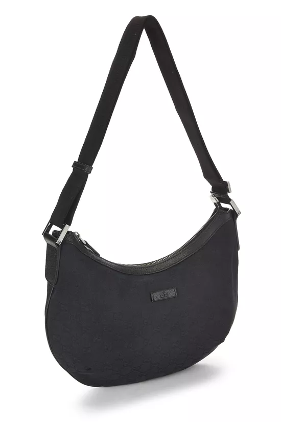 Black GG Canvas Round Web Messenger, , large image number 1