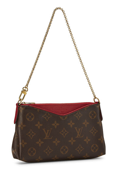 Red Monogram Canvas Pallas Clutch, , large