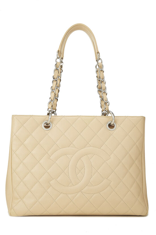 Beige Quilted Caviar Grand Shopping Tote (GST), , large image number 1
